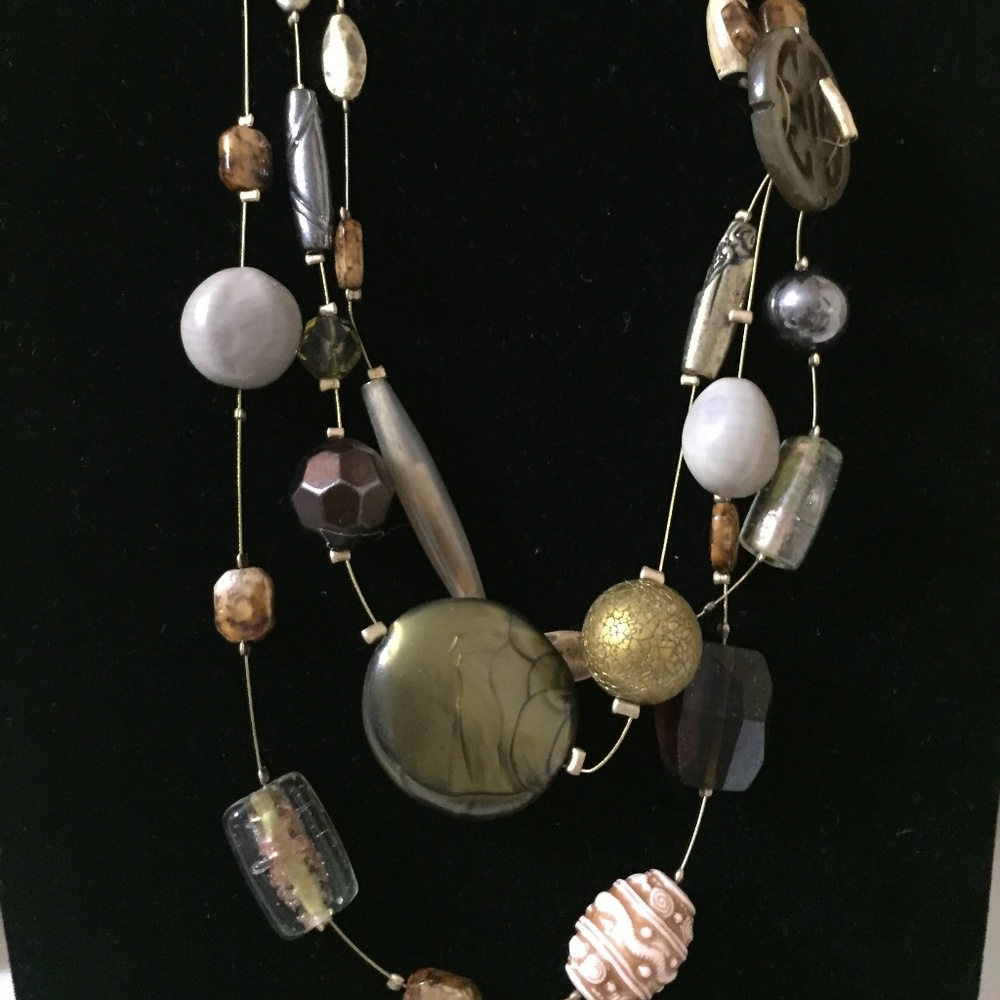 Chicos Multi Strand Multi Beads Statement Necklace - image 2